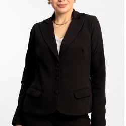 blazer feminino alfaiataria terninho preto maisa 2
