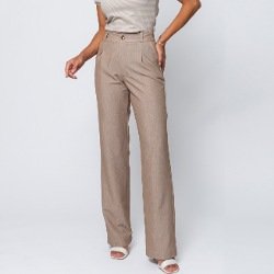 calca alfaiataria feminina reta mesclada bege 250 x 250 bolinha 2