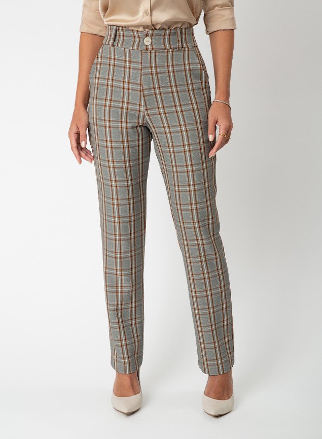 Looks CalÃ§a Alfaiataria Feminina Xadrez Calça De Alfaiataria