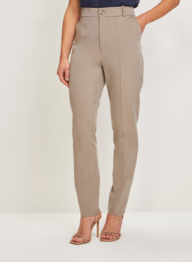 Alfaiataria Feminina CalÃ§a Social Esquine Calça Skinny Bege