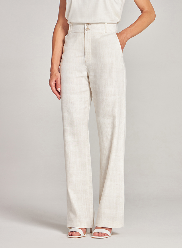 Wide Leg CalÃ§a Feminina AlgodÃ£o Cru Calça Feminina Com Linho