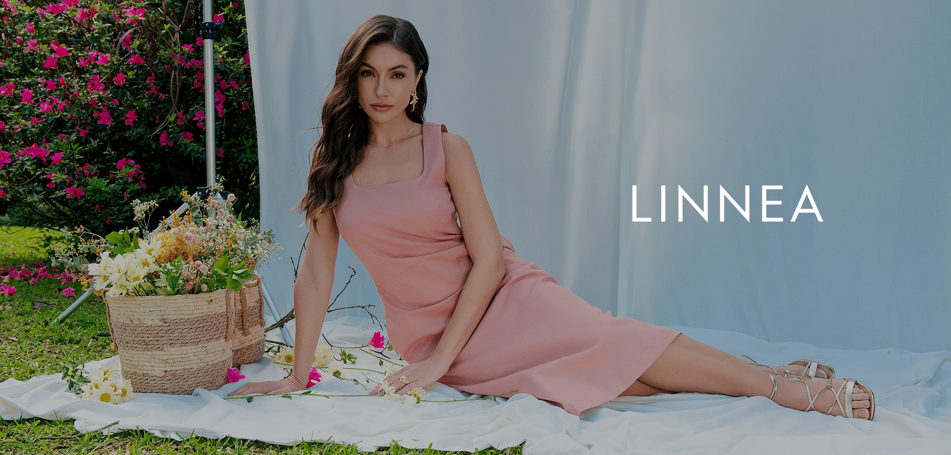 banner full mobile nova colecao linnea alfaiataria vestido rosa primavera