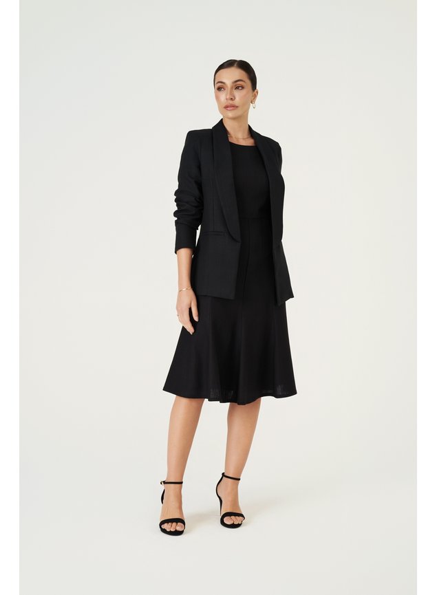 vestido blazer alfaiataria preto