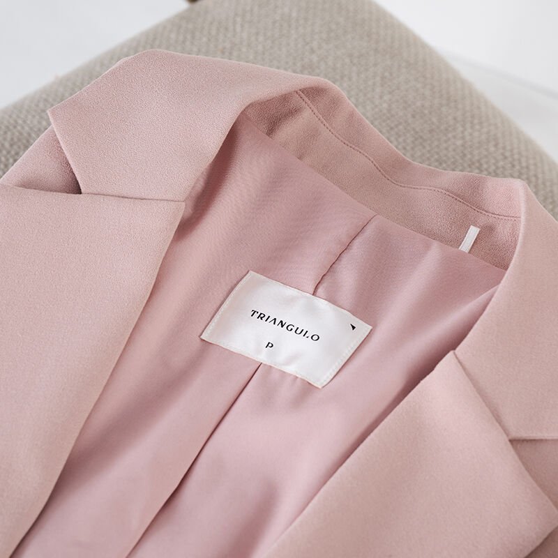 interior jaqueta rosa etiqueta