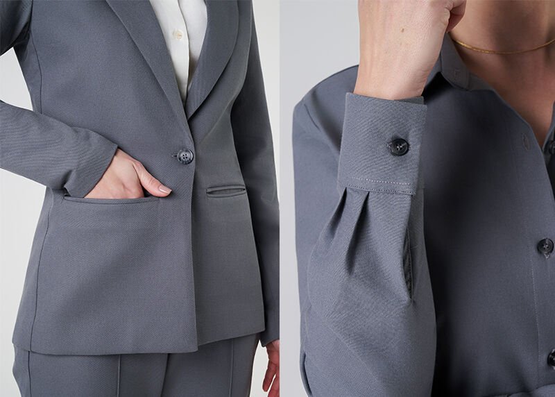 detalhe blazer cinza