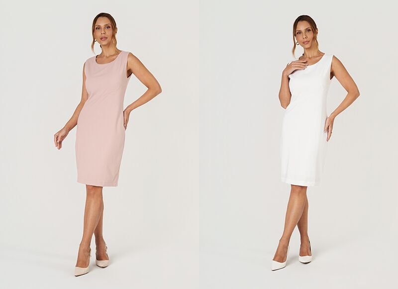 vestidos tubinho rose off white black friday