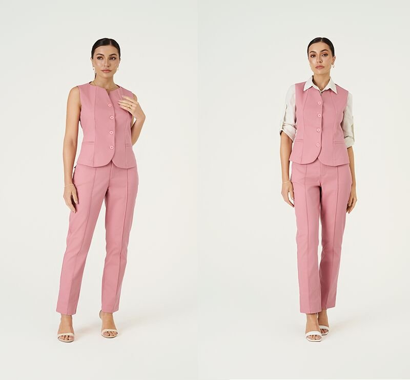 roupas rosa mulher estilo duplo