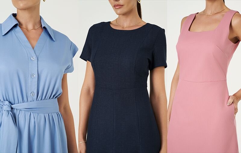 vestidos femininos azul preto rosa