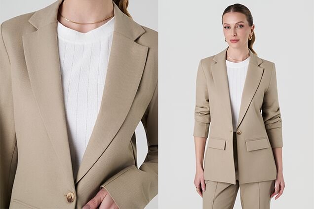 conjunto feminino bege blazer