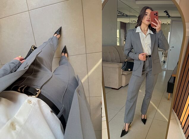 terno cinza look moderno