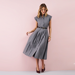 250x250 vestido midi com pregas cintura marcada cinza kallie 4